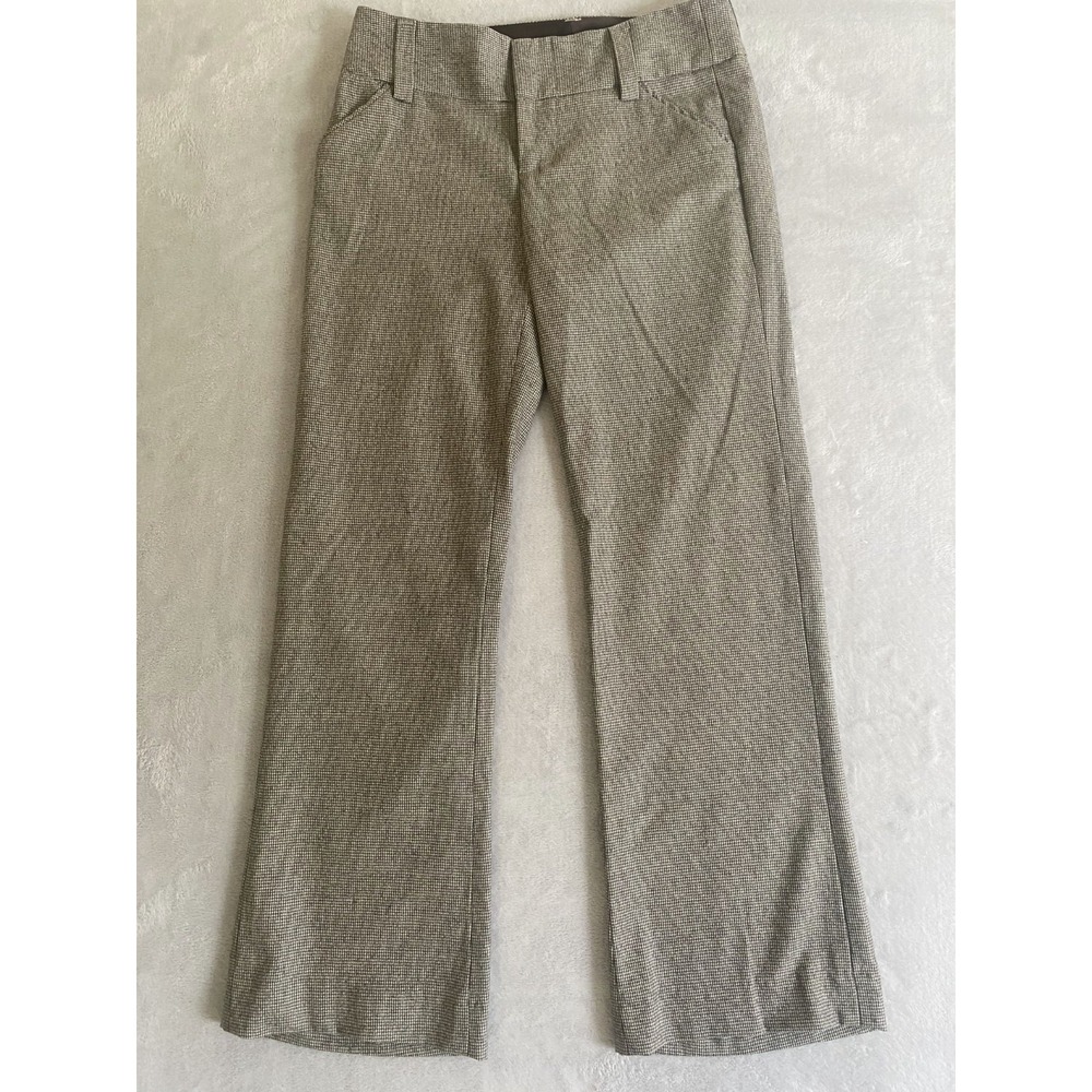 Alice + Olivia Heather Gray Patterned Stretch Tailored Pants